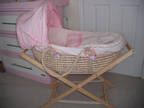 Lollipop Lane Rosie Posy Moses Basket & Stand baby girl