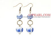 Blue and White Porcelain Beads Earrings Is Sold At $1.89